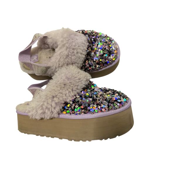 Ugg Funkette chunky sequin platform slippers sz 10 holiday festive sparkly sexy - Picture 3 of 16
